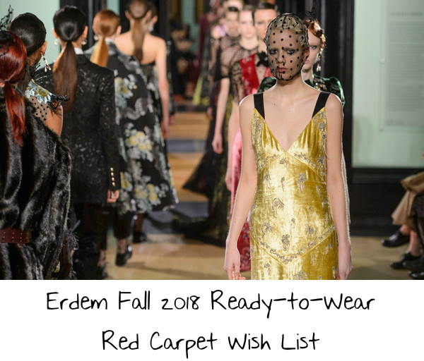 Erdem Fall 2018 Ready-to-Wear Red Carpet Wish List